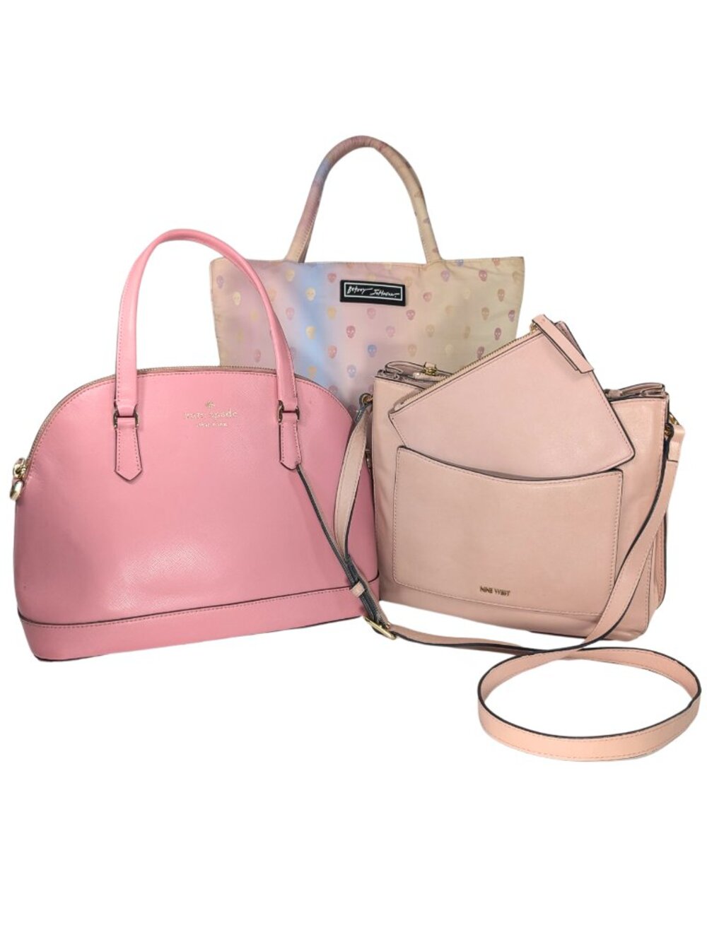Pink Purse Bundle Kate Spade Sadie Betsey Johnson Lunch Tote Nine West READ